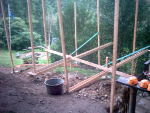 Bau eine kleinen Holzhütte